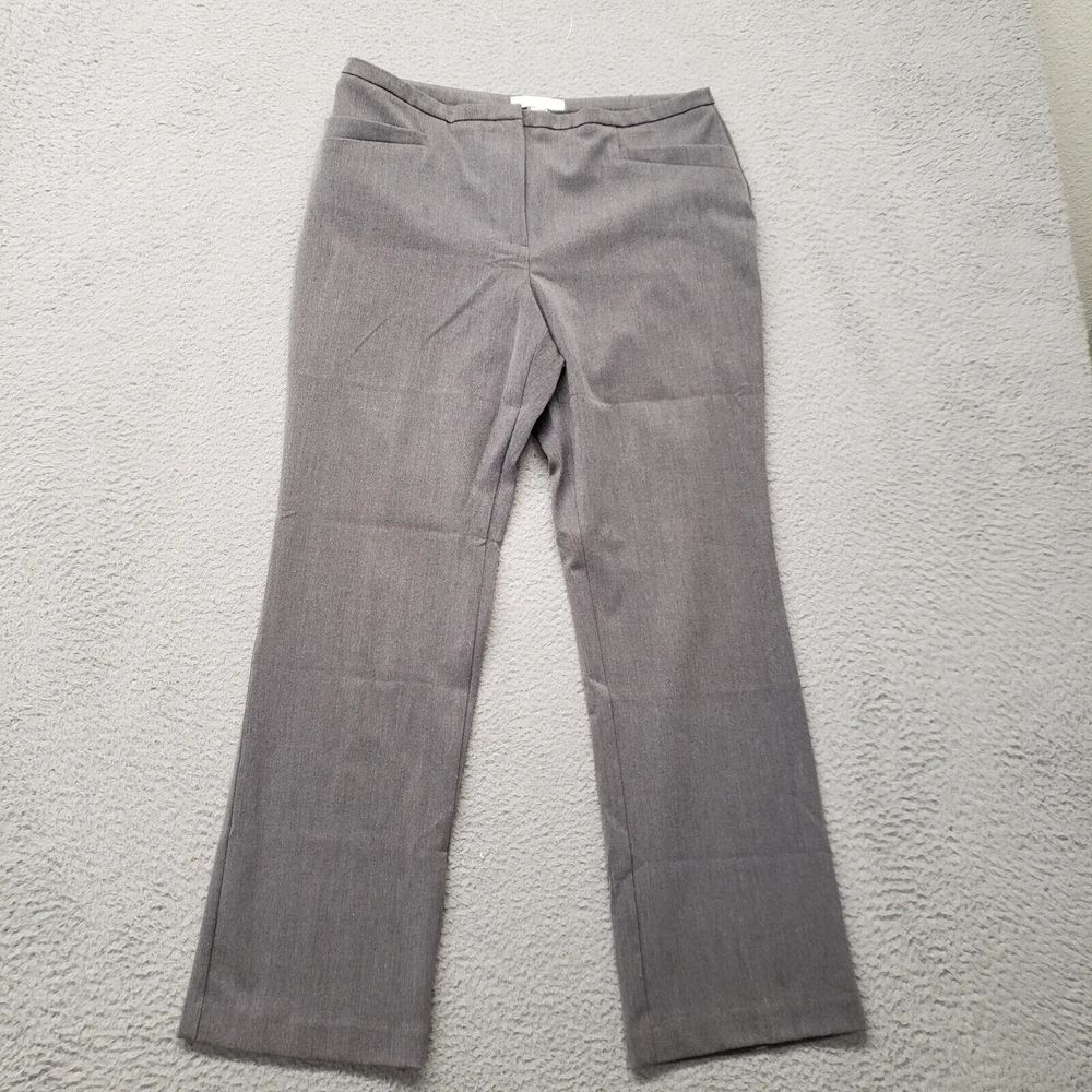 Chico's Pants Womens 1 US 8 Short Gray Dress Slacks Casual Stretch Pockets